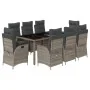 Set comedor jardín 9 pzas y cojines ratán sintético gris von , Gartensets - Ref: Foro24-3213083, Preis: 1,00 €, Rabatt: %