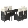 Set de comedor de jardín 7 pzas y cojines ratán sintético negro de , Conjuntos de jardín - Ref: Foro24-3213062, Precio: 879,3...