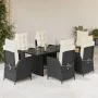 Set de comedor de jardín 7 pzas y cojines ratán sintético negro von , Gartensets - Ref: Foro24-3213112, Preis: 890,26 €, Raba...