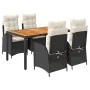 Set de muebles jardín 5 pzas con cojines ratán sintético negro by , Garden sets - Ref: Foro24-3213088, Price: 696,95 €, Disco...