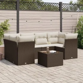 Juego de sofás de jardín 7 piezas con cojines ratán PE marrón von , Gartensets - Ref: Foro24-3249112, Preis: 482,89 €, Rabatt: %