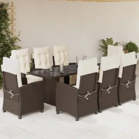 Set comedor para jardín 9 pzas y cojines ratán sintético marrón von , Gartensets - Ref: Foro24-3212923, Preis: 1,00 €, Rabatt: %