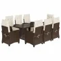Set comedor para jardín 9 pzas y cojines ratán sintético marrón by , Garden sets - Ref: Foro24-3212923, Price: 1,00 €, Discou...