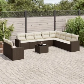 Set de sofás de jardín 11 pzas cojines ratán sintético marrón by , Modular outdoor sofas - Ref: Foro24-3251520, Price: 733,11...