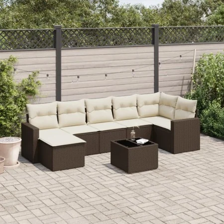 Set sofás de jardín 8 piezas y cojines ratán sintético marrón von , Modulare Sofas für den Außenbereich - Ref: Foro24-3251630...