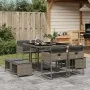 Set comedor jardín 9 pzas y cojines ratán sintético gris von , Gartensets - Ref: Foro24-3211316, Preis: 381,02 €, Rabatt: %