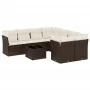 Set de sofás de jardín 9 pzas y cojines ratán sintético marrón von , Gartensets - Ref: Foro24-3217323, Preis: 591,96 €, Rabat...