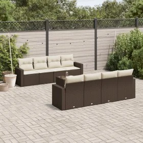 Set de sofás de jardín 9 pzas y cojines ratán sintético marrón von , Gartensets - Ref: Foro24-3218743, Preis: 590,49 €, Rabat...