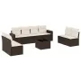 Set de sofás de jardín 9 pzas y cojines ratán sintético marrón by , Garden sets - Ref: Foro24-3218853, Price: 556,41 €, Disco...