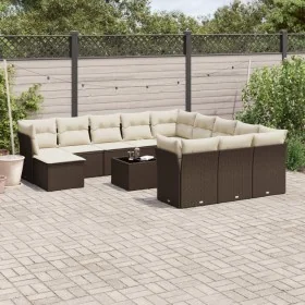 Set de sofás de jardín con cojines 13 piezas ratán PE marrón by , Garden sets - Ref: Foro24-3250482, Price: 851,11 €, Discoun...