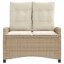 Sillón reclinable de jardín con cojines ratán sintético beige by , garden benches - Ref: Foro24-368229, Price: 183,45 €, Disc...