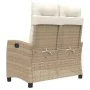 Sillón reclinable de jardín con cojines ratán sintético beige by , garden benches - Ref: Foro24-368229, Price: 183,45 €, Disc...