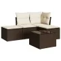 Set comedor de jardín 5 piezas y cojines ratán sintético marrón by , Garden sets - Ref: Foro24-3249332, Price: 284,07 €, Disc...