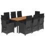 Set de comedor de jardín 9 pzas y cojines ratán sintético negro von , Gartensets - Ref: Foro24-3212238, Preis: 1,00 €, Rabatt: %