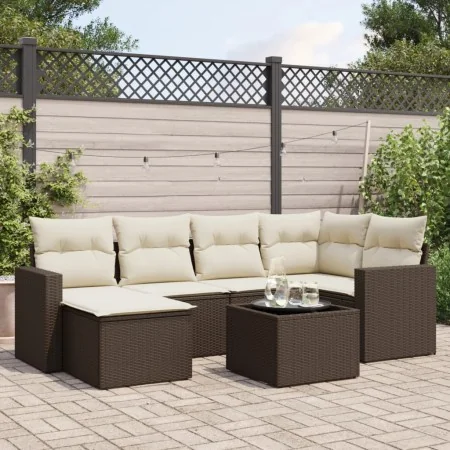 Juego de sofás de jardín 7 piezas con cojines ratán PE marrón von , Gartensets - Ref: Foro24-3219263, Preis: 448,15 €, Rabatt: %