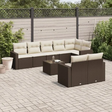 Set de sofás de jardín 9 pzas y cojines ratán sintético marrón von , Gartensets - Ref: Foro24-3219223, Preis: 618,03 €, Rabat...