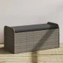 Banco de almacenaje con cojín ratán sintético gris 115x51x52 cm de , Bancos de jardín - Ref: Foro24-365728, Precio: 156,02 €,...