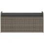 Banco de almacenaje con cojín ratán sintético gris 115x51x52 cm de , Bancos de jardín - Ref: Foro24-365728, Precio: 156,02 €,...
