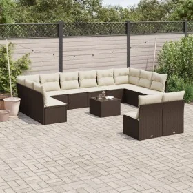 Set de sofás de jardín con cojines 13 piezas ratán PE marrón von , Gartensets - Ref: Foro24-3250222, Preis: 788,93 €, Rabatt: %