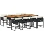 Set de comedor de jardín 9 pzas y cojines ratán sintético negro by , Garden sets - Ref: Foro24-3211287, Price: 643,54 €, Disc...