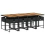 Set de comedor de jardín 9 pzas y cojines ratán sintético negro by , Garden sets - Ref: Foro24-3211287, Price: 643,54 €, Disc...