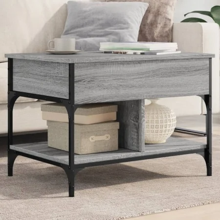 Mesa de centro madera ingeniería metal gris Sonoma 70x50x50 cm de , Mesas de centro - Ref: Foro24-845364, Precio: 73,43 €, De...