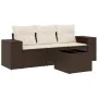 Set de sofás de jardín 4 pzas y cojines ratán sintético marrón by , Garden sets - Ref: Foro24-3254610, Price: 287,82 €, Disco...