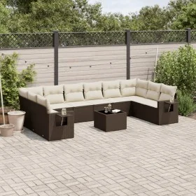 Set of garden sofas 11 pcs cushions synthetic rattan brown by , Garden sets - Ref: Foro24-3253020, Price: 677,55 €, Discount: %