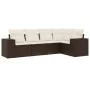 Set comedor de jardín 5 piezas y cojines ratán sintético marrón de , Conjuntos de jardín - Ref: Foro24-3254870, Precio: 374,4...