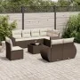 Set de sofás de jardín 9 pzas y cojines ratán sintético marrón by , Garden sets - Ref: Foro24-3253990, Price: 636,40 €, Disco...