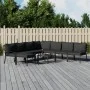 Juego de muebles de jardín 9 piezas acero con cojines gris by , Garden sets - Ref: Foro24-3187950, Price: 845,16 €, Discount: %