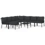 Juego de muebles de jardín 9 piezas acero con cojines gris by , Garden sets - Ref: Foro24-3187950, Price: 845,16 €, Discount: %