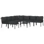 Juego de muebles de jardín 9 piezas acero con cojines gris by , Garden sets - Ref: Foro24-3187950, Price: 845,16 €, Discount: %