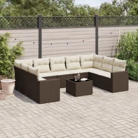 Set de sofás de jardín 10 pzas y cojines ratán sintético marrón by , Garden sets - Ref: Foro24-3219403, Price: 647,73 €, Disc...