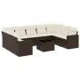 Set de sofás de jardín 10 pzas y cojines ratán sintético marrón von , Gartensets - Ref: Foro24-3219403, Preis: 648,10 €, Raba...
