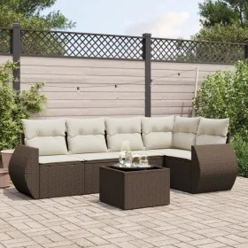 Set sofás de jardín 6 piezas y cojines ratán sintético marrón by , Garden sets - Ref: Foro24-3253680, Price: 431,35 €, Discou...