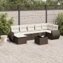 Set sofás de jardín 8 piezas y cojines ratán sintético marrón by , Garden sets - Ref: Foro24-3254030, Price: 510,32 €, Discou...