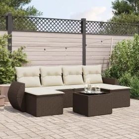 Juego de sofás de jardín 7 piezas con cojines ratán PE marrón von , Gartensets - Ref: Foro24-3252870, Preis: 421,42 €, Rabatt: %