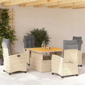 Set comedor de jardín 5 pzas con cojines ratán sintético beige by , Garden sets - Ref: Foro24-3277425, Price: 727,52 €, Disco...