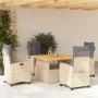 Set comedor de jardín 5 pzas con cojines ratán sintético beige von , Gartensets - Ref: Foro24-3277425, Preis: 727,52 €, Rabat...