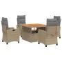 Set comedor de jardín 5 pzas con cojines ratán sintético beige von , Gartensets - Ref: Foro24-3277425, Preis: 727,52 €, Rabat...