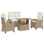 Set de comedor jardín con cojines 4 pzas ratán sintético beige von , Gartensets - Ref: Foro24-3277419, Preis: 547,31 €, Rabat...