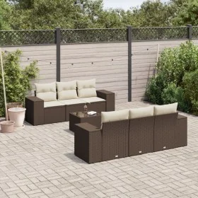Juego de sofás de jardín 7 piezas con cojines ratán PE marrón by , Garden sets - Ref: Foro24-3254650, Price: 514,50 €, Discou...