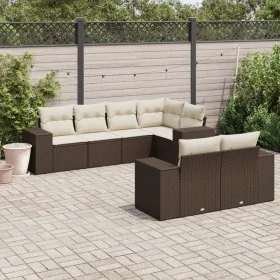 Juego de sofás de jardín 7 piezas con cojines ratán PE marrón by , Garden sets - Ref: Foro24-3255150, Price: 554,88 €, Discou...