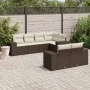 Juego de sofás de jardín 7 piezas con cojines ratán PE marrón by , Garden sets - Ref: Foro24-3255150, Price: 554,88 €, Discou...