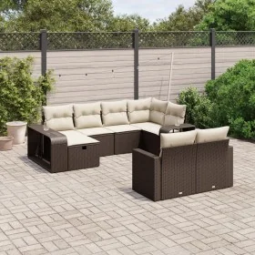 Set de sofás de jardín 10 pzas y cojines ratán sintético marrón von , Gartensets - Ref: Foro24-3266243, Preis: 596,11 €, Raba...