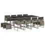 Set comedor de jardín con cojines 13 pzas ratán sintético gris de , Conjuntos de jardín - Ref: Foro24-3211340, Precio: 721,63...