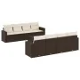 Set de sofás de jardín 9 pzas y cojines ratán sintético marrón by , Modular outdoor sofas - Ref: Foro24-3251090, Price: 589,7...