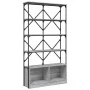 Estantería madera ingeniería y metal gris Sonoma 100x26x180 cm de , Librerías y estanterías - Ref: Foro24-845429, Precio: 109...