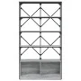 Estantería madera ingeniería y metal gris Sonoma 100x26x180 cm de , Librerías y estanterías - Ref: Foro24-845429, Precio: 109...